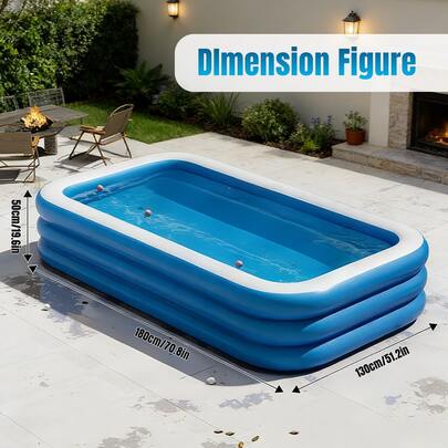 UPWELL Inflatable Swimming Pool, Courtyard Play Pool, Large Inflatable Swimming Pool, 118in Thick Inflatable Pool, Suitable For Backyards, Outdoors, Gardens And Summer Water Parties