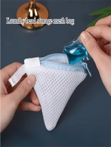 1/3pcs Hot-Selling Combo! Triangular Mesh Bag Designed For Laundry Beads, Prevents Sticking, Keeps Fragrance Long-Lasting, Provides Powerful Cleaning. Can Keep Fragrance For 72 Hours; Thickened And Durable, Easy To Clean, Suitable For Washing Machines. Uses Durable Mesh Design - View 5