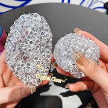 1pc Transparent Bubble Bead Squishy Squeeze Toy, Multi-Color Clear Ring Bead Filled Stress Relief Fidget Ball, Soft Jelly Hand Decompression Sensory Toy For Teens, Aesthetic Pocket Relax Toy, Cute Desktop Anxiety Relief Decor - Multicolor - View 2