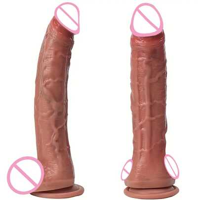 12 Inch Huge Thick Big Realistic Dildo Big Anal Dildos Butt Plug With Strong Suction Cup Hands-Free Double Penetration Anal Plug Vagina Masturbator PVC Material Adult Strap-On Curved Adult Sex Toys For Women Men And Couples