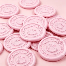 20入 3D 浮雕天鵝湖圖案自黏式蠟封貼紙，適用於禮物、婚禮邀請函信封 - 粉色 - 天鵝-粉 - 查看 7