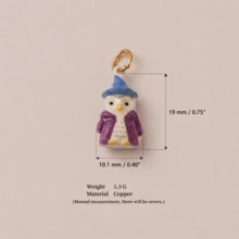 1pc Exquisite Cartoon Style 14k Gold Plated Copper Anthropomorphic Cute Animal Pendant, Women's DIY Daily Bracelet Necklace Keychain Pendant Decoration - Multicolor - View 11