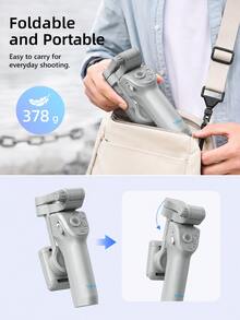 AXNEN 3-Axis Handheld Gimbal Stabilizer Selfie Stick Tripod With AI Face Tracking, Built-In Fill Light And Anti-Shake Shooting, Foldable Portable Phone Stand For Smartphone Vlog, Live Streaming And Video Recording - Multicolor - View 9