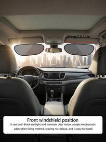 2pcs Car Sun Shade, Doesn't Block Driver's View, UV Protection, Static Adsorption Easy Installation, Suitable For Front Windshield, Side Windows, Sunroof And Rear Window, Universal Fit - A - View 4