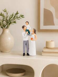 Estatua decorativa de familia, decoración del hogar, esculturas de resina minimalistas modernas, pareja sentada leyendo, escultura de padre e hijo, adorno de acento para estantería, regalo para inauguración de casa, sala de estar, dormitorio, escritorio, pieza de arte de decoración del hogar estética - 1PC - Ver 4