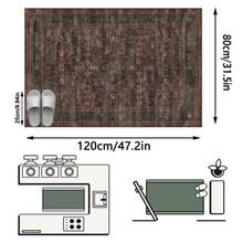 1pc American Classic Distressed Artistic - Beautiful Floral Bohemian - Long Runner Rug, Bathroom, Kitchen, Entryway, Hallway, Bedside, Living Room, Bedroom, Etc., All Season Soft Machine Washable Mat, Aesthetic Home Decor - Multicolor - View 16