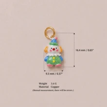 1pc Exquisite Cartoon Style 14k Gold Plated Copper Anthropomorphic Cute Animal Pendant, Women's DIY Daily Bracelet Necklace Keychain Pendant Decoration - Multicolor - View 16