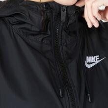 Nike Sportswear 純色Logo運動休閒寬鬆 舒適輕盈梭織連帽外套 女款 - 黑色 - 查看 4