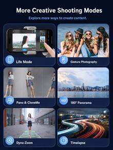 AXNEN 3-Axis Handheld Gimbal Stabilizer Selfie Stick Tripod With AI Face Tracking, Built-In Fill Light And Anti-Shake Shooting, Foldable Portable Phone Stand For Smartphone Vlog, Live Streaming And Video Recording - Multicolor - View 4