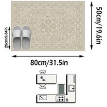 1pc American Classic Distressed Art - Aesthetic Floral Bohemian - Long Runner Rug, Bathroom, Kitchen, Entryway, Hallway, Bedside, Living Room, Bedroom, All-Season Soft Machine Washable Mat, Home Decor - Multicolor - View 14