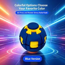 1pc Multicolor Contrast Gear Print 3D Press & Rotate Stress Relief Ball - Minimalist Ins Desktop Fidget - Smooth Rotating Decompression Design - 2-In-1 Pressable Finger Spinner - Portable Compact Pocket Size - Durable Wear-Resistant 3D Printed Material - Suitable For Office - Commute - Home Leisure - Outdoor Travel - Car - Anxiety Relief Fidget - Multicolor - View 9
