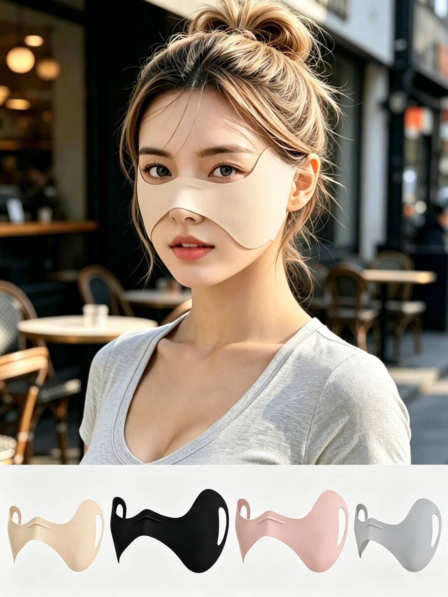 Masker Pelindung Matahari Wanita Bahan Sutra Es dengan Pengait Telinga, Motif Kupu-kupu, Masker Bernapas Pelindung UV, Gaya Musim Panas Terbaru, Cocok untuk Golf, Bersepeda, dan Perjalanan di Luar Ruangan - MultiWarna - View 1