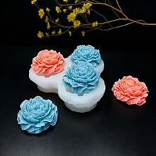 3D 牡丹玫瑰花矽膠模具，DIY 樹脂黏土多用途模具 - A-白色 - View 2