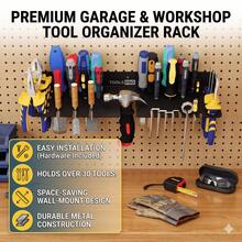 15.75 Inch Wall Mounted Metal Tool Storage Rack, Heavy Duty Screwdriver Organizer Pliers & Hammer Holder, Multi-Slot Hand Tools Hanging Organizer For Garage Workshop & Workbench, Ideal Father's Day, Birthday & Holiday Garage Gift - Multicolor - View 6