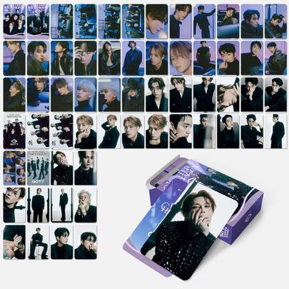 GO T7 Nouvelle collection de cartes photo, une boîte de cartes photo individuelles de haute qualité en masse, style atmosphérique à tons froids noir et blanc, multiples poses séduisantes sans répétition. Matériau laminé épais résistant au pliage, image claire et couleurs riches, taille portable convenant au stockage et à la collection. Soutien des fans, décoration de bureau, stockage dans album de cartes, marchandise essentielle pour les fans, abordable convenant à l'usage personnel et aux cadeaux, cartes de collection de groupe coréen populaire