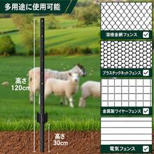 ガーデンフェンス支柱10本セット,金網フェンス用4フィート(約122cm)の頑丈なU字型金属支柱,掘削不要の仮設フェンス支柱,ブラック   WL - ブラック+アイアン+ガーデン&アウトドア - チェックする 6