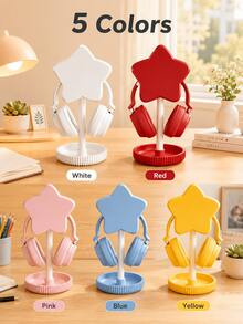 Cute Star Headphone Stand, Japanese Style Cute Headphone Holder With Storage Tray, Aesthetic Desktop Headphone Rack Storage, Stable Base Gaming Headphone Stand, Women Girls Gamer Desktop Decor Accessory, Birthday Christmas Gift, 5 Colors Available - View 4