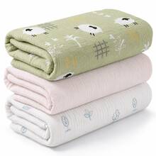 3pcs/Set Fine Cotton Swaddle Blankets, Breathable Soft Newborn Receiving Blankets, Swaddle Wrap Burp Cloths, Baby Baptism Essentials, Toddler Gifts - Multicolor - View 14