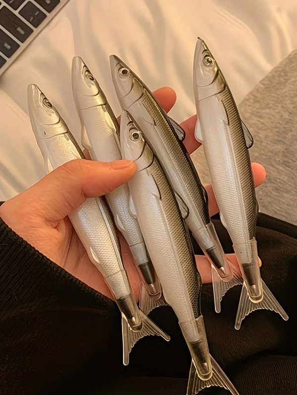 5pcs/Set Creative Ocean Series Ballpoint Pens, Fish-Shaped Ballpoint Pens, Fun Stationery, School Supplies, Birthday Gift, Back To School