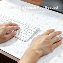 Pelindung Alas Meja Kulit Layar Penuh Motif Polka Dot Bintang Not Musik Tetesan Hujan Anime Jepang Malaikat Y2K Alas Mouse Lucu Alas Meja Kantor Tahan Air Anti Selip PU Alas Meja - View 3
