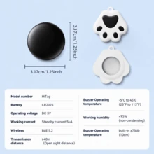 RSH 3件組智能寵物追蹤標籤，迷你定位器（兼容Android），短距離精準定位，無需月費，可輕鬆安裝在寵物項圈上 - 彩色 - 查看 10