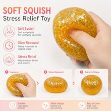 1/3/6 PCS Glitter Jelly Dumpling &Bao Bun Squishy Toys Soft Stretchy TPR Squeeze Toy Stress Relief Random Color Back To School Summer Camp Party Gift,Toys For Girl,Kids Toys,Squishy Pack,Squishy>Stress Ball,Squishy Toy Taba,Bear Toy,Paw Print Squishy - 彩色 - 查看 2