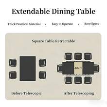 jiexi Extendable Dining Table And 4-6 Chair Set, 130-170cm Grey MDF Dining Table With Grey Velvet Dining Chairs With Metal Legs For Kitchen, Living Room - Dark Grey - View 6