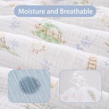 3pcs/Set Fine Cotton Swaddle Blankets, Breathable Soft Newborn Receiving Blankets, Swaddle Wrap Burp Cloths, Baby Baptism Essentials, Toddler Gifts - Multicolor - View 3