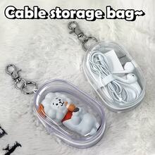 1pc Portable Mini Colorful Transparent Zipper Storage Bag, Multi-Functional Jewelry Organizer, Suitable For Earphones, Charging Case, Keychain, Ring, Transparent Travel Accessory Bag,Back To School - View 4