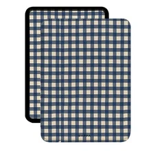 GIIPPA 1 pieza Funda Kindle a cuadros azul marino y beige con correa ajustable para la mano, función de activación y suspensión automática, cubierta de cuero PU compatible con Kindle Paperwhite 5/6/7/10/11/12 Gen, Kindle Colorsoft 1st Gen, Basic Kindle 8/10/11 Gen All Kids & Signature Editions, regalo perfecto de Navidad, San Valentín, Acción de Gracias, Halloween y cumpleaños para amantes de los libros, niñas, estética tradicional asiática retro minimalista - Multicolor - Ver 1