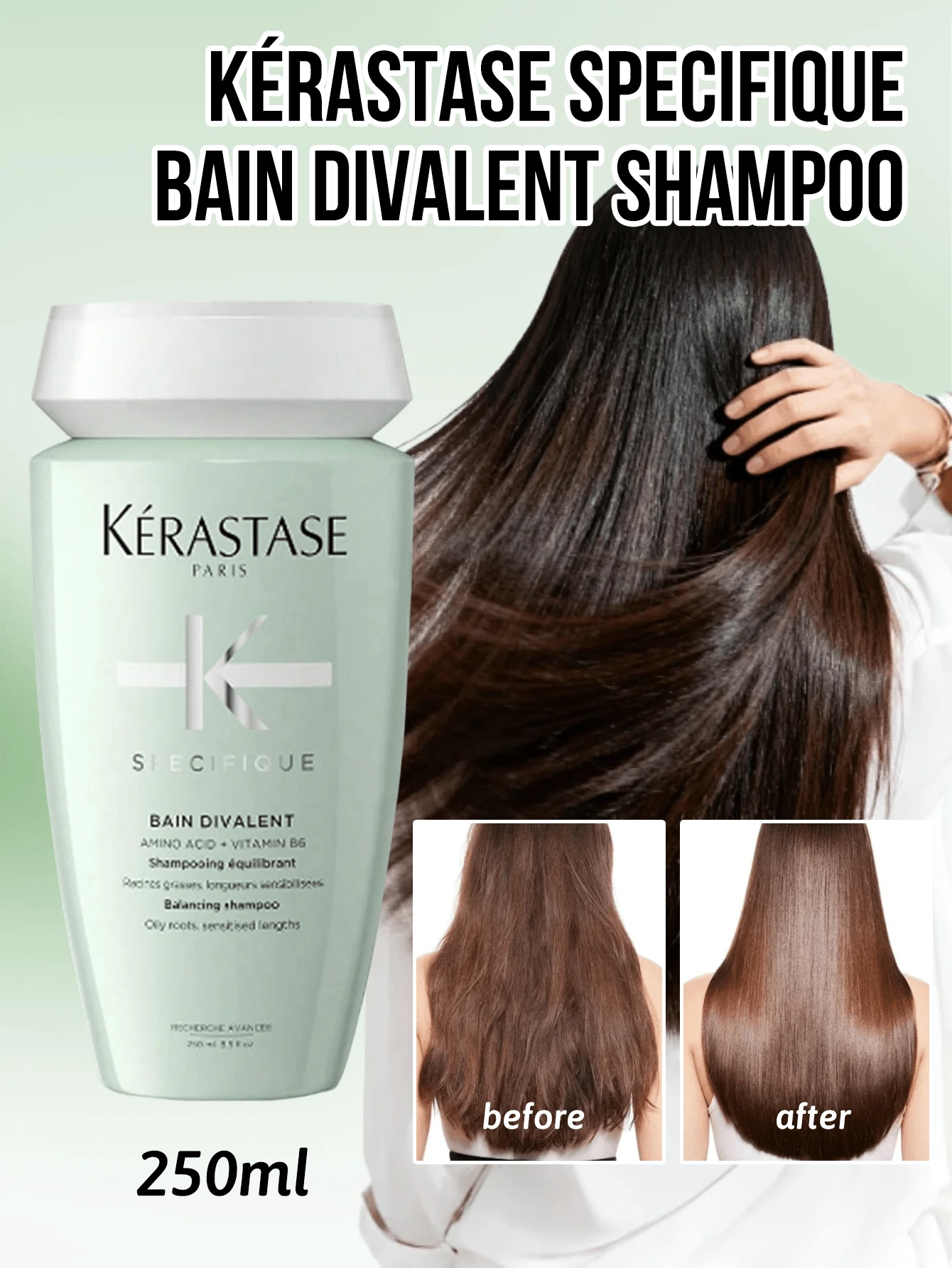 Kérastase 250毫升羊绒洗发水,清洁头皮,提升光泽,柔顺秀发,增加蓬松度,修护受损发质,泡沫丰富,温和清洁并平衡油脂,焕活发根,促进头皮健康,专业护发,富含氨基酸和维生素B6,清爽不油腻配方 - 250毫升 - 查看 1
