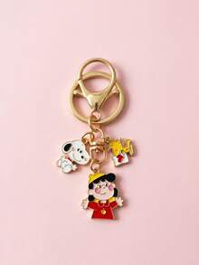 2件組 Snoopy 卡通情侶鑰匙圈 包包吊飾 時尚百搭配件 海灘風裝飾 適合情侶禮物 節日禮物 畢業與生日禮物 返校季 - 彩色 - 查看 15