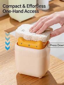 1pc Cute Pastel Cat Face Dish Soap Dispenser Pump Boxes, One-Hand Press Liquid Container For Kitchen Sink, Plastic Hand Soap Holder With Controlled Dispensing For Family Countertop, All-Season - Multiple Colors and Styles - View 3