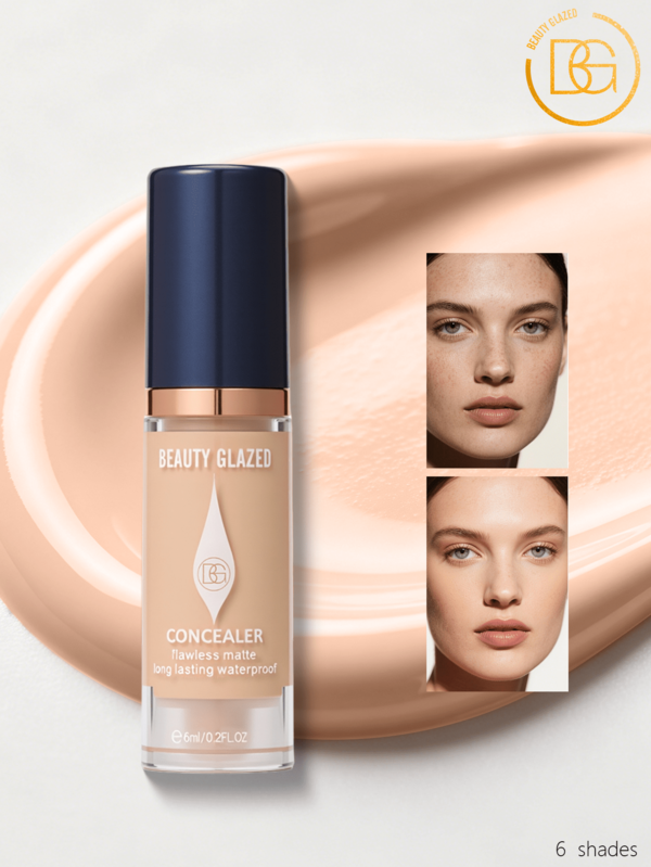 beauty glazed خافي عيوب سائل طويل الأمد، يغطي العيوب والهالات السوداء، سائل مرطب، مضاد للتجاعيد، تغطية كاملة، يخفي الخطوط الداكنة والاحمرار