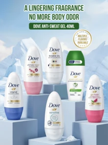 Dove 小黃瓜香氛女性止汗滾珠 50ml，48小時吸汗微鹽配方，持久清新乾爽不黏膩，便攜式 0% 酒精保濕乳霜，腋下護理除味，適合日常、夏季、健身房及敏感肌 - 黃瓜綠茶口味50ml - 查看 5