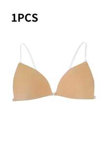 2/1 Pair Of Women's Invisible Strapless Sticky Bra, Fashionable Solid Color Push-Up Bra, Suitable For Parties, Weddings, Dresses Or Daily Use - Apricot - View 8