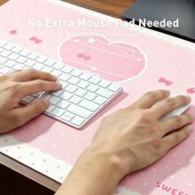 Leather Desk Pad Protector Full Screen Polka Dot Star Musical Note Raindrop Japanese Anime Angel Y2K Cute Mouse Pad Office Desk Mat Waterproof Anti-Slip PU Desktop Pad - View 2