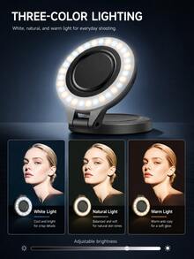 AXNEN Magnetic Phone Selfie Fill Light, Rechargeable Portable Beauty Light, Cold/Warm/Natural Light, Adjustable Brightness, Suitable For Smartphones, Tablets, Laptops, Photography, Video Recording, Live Streaming And Makeup Selfies - Fill Light - View 2
