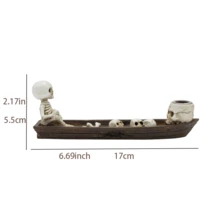 Halloween Incense Burner, Backflow Incense Burner, Skull Boat Incense Burner, Hand-Carved Ornaments, Cool Room Decorations, And An Excellent Gift. - Multicolor - View 6