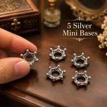 1:12 Miniature Starry Sky Crystal Ball Set, Silver Carved Base + Multi-Color Fillings Crystal Ball, Dollhouse Wizard Study/Bedroom Decor, Photography Scrapbooking DIY Prop - one-size - View 24