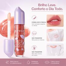 B.TWO.B Gloss Labial Brilho Glitter Hidratante com Essência de Arroz Lip Gloss Brilho Intenso Efeito Glossy Lábios Luminosos Não Pegajoso Textura Leve Confortável Longa Duração Vegano Efeito Volume Natural Brilho Deslumbrante para Uso Diário e Maquiagem - B06 FRAMBOESA BRILHANTE - Visão 8