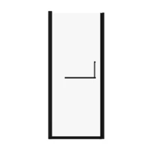 32-33.2" X 72" Semi-Frameless Pivot Shower Door 6mm 1/4" Tempered Glass 1.2inch Adjustable Width Reversible Installation Matte Black - Black + Glass + Aluminium1 - View 8