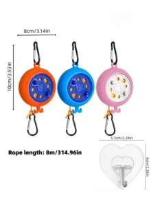 Portable Travel Clothesline Cord Adjustable Camping Clothes Line Outdoor Retractable Clothesline Windproof And Non-Slip Clothing Line Space-Saving Design For Summer Travel Camping Backyard Hotel Laundry Use Camping Accessories - Multicolor - View 6
