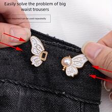 5pcs Patterned Butterfly Waist Buckle Detachable Elastic Buckle Suitable For Pants, Cuffs And Collars, Multi-Functional Seamless Large To Small Waist Buttons - Multicolor - View 3