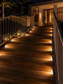 2/6pcs Outdoor Triangular Solar Step Lights, 13 LED IP65 Waterproof Solar Stair & Landscape Lights, Decorative Ambient Lighting For Yard, Villa, Balcony, Garden, Stairs, Street And Other Outdoor Scenes - Multicolor - View 11