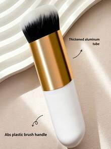 1pc Mini Foundation Makeup Brush Soft Dense Nylon Bristle Ergonomic ABS Handle Multi-Use Face Brush For Foundation Blush Highlight Flawless Powder Blending Smooth Application Daily Makeup Essential Holiday Gift For Women - Multicolor - View 3