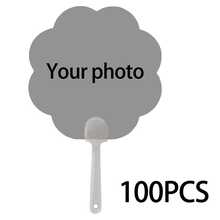Customized Photo Flower-Shaped Hand Fan, Personalized Image Hand Fan For Wedding Decoration, Bride Bridesmaid Souvenir, Boho Party Fan - Multicolor - View 12