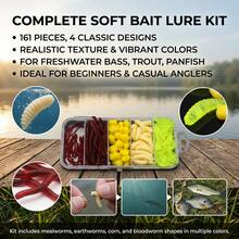 161Pcs Soft Bait Lure Kit With Mealworms Earthworms Corn And Bloodworms For Freshwater Fishing - Multicolor - View 2