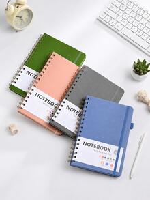 Cuaderno de espiral con líneas para mujeres & hombres, cuaderno para trabajo, toma de notas y suministros de oficina y escuela, A5, cuaderno con encuadernación de doble alambre perfecto para suministros de oficina & hogar y escuela - multicolor - Ver 6
