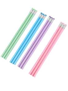 12/30pcs HB Multicolor Macaron Triangular Barrel Pencils With Eraser Head For Sketching, Drawing And Writing, High Aesthetic Value - Sets - View 9